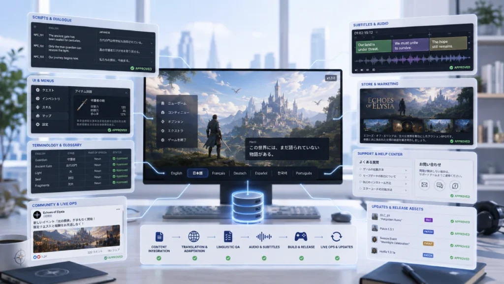 Game content localization across genres