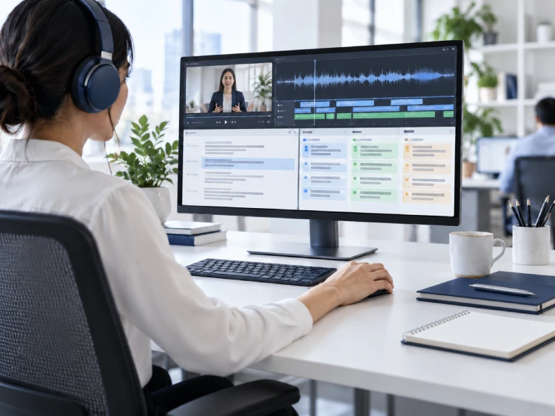 Professional multilingual transcription and localization production workflow