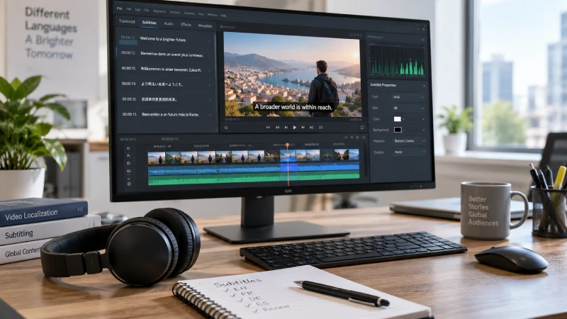 Video, subtitle and audio localization production workspace